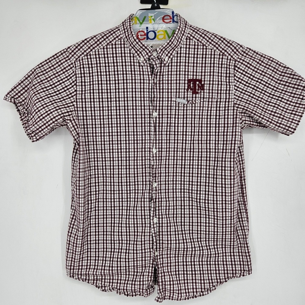 Texas A&M Aggies Shirt‎ Mens Large Columbia Button Up Outdoors Short Sleeve